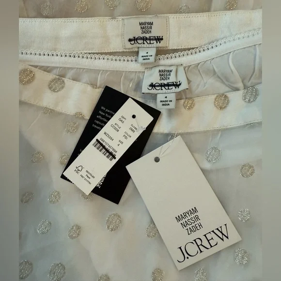 Maryam Nassir Zadeh X J.Crew drop-waist polka dot embroidered silk organza skirt - Picture 5 of 12